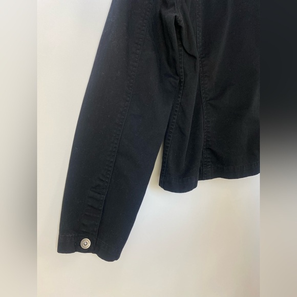 Liz Claiborne Black‎ Denim Jacket pockets 100% Cotton - Picture 7 of 7